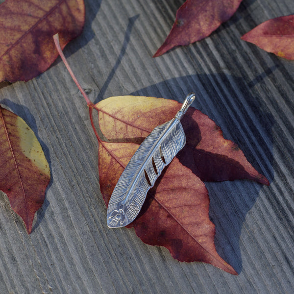 KinG Smith Top Heart Feather with Gold Point  Left / Large